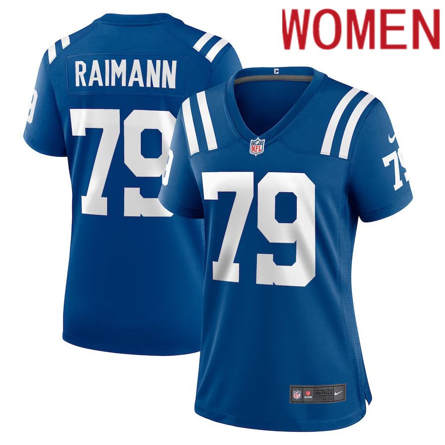 Women Indianapolis Colts 79 Bernhard Raimann Nike Royal Player Game NFL Jersey